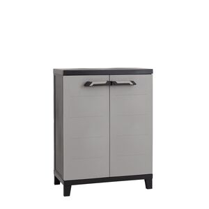 TOOMAX Ιταλίας MOB PRIME Πλαστική Ντουλάπα 66x40x88cm 10kg με Ράφια και Πόδια  MAX Αντοχή 15kg Ανθρακί-Γκρι