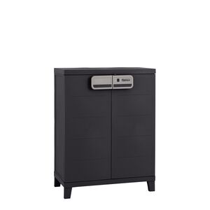 TOOMAX Ιταλίας MOB SMART Πλαστική Ντουλάπα 66x40x88cm 10kg με Ράφια και Πόδια  MAX Αντοχή 15kg Μαύρο