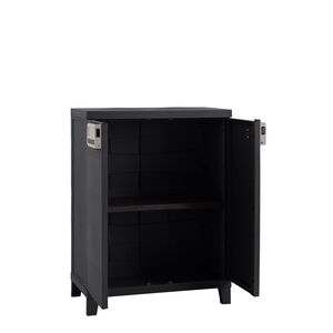 TOOMAX Ιταλίας MOB SMART Πλαστική Ντουλάπα 66x40x88cm 10kg με Ράφια και Πόδια  MAX Αντοχή 15kg Μαύρο