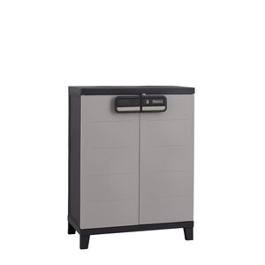 TOOMAX Ιταλίας MOB SMART Πλαστική Ντουλάπα 66x40x88cm 10kg με Ράφια και Πόδια  MAX Αντοχή 15kg Ανθρακί-Γκρι