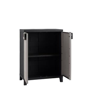 TOOMAX Ιταλίας MOB SMART Πλαστική Ντουλάπα 66x40x88cm 10kg με Ράφια και Πόδια  MAX Αντοχή 15kg Ανθρακί-Γκρι