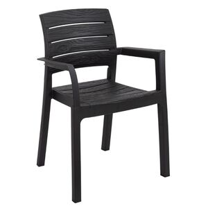 TOOMAX RECANATI Καρέκλα Κήπου Στοιβαζόμενη 58.5 Χ 52.5 Χ 82.5cm Βάρος 3.43kg Όψη Φυσικού Ξύλου Ανθρακί Ιταλίας