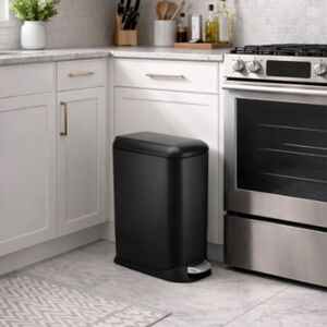 VESTA Κάδος Απορριμμάτων 12lt SOFT CLOSE 20.5x34.5x46cm με Πεντάλ και Εσωτερικό Κάδο 2.47kg Μαύρο Μatte
