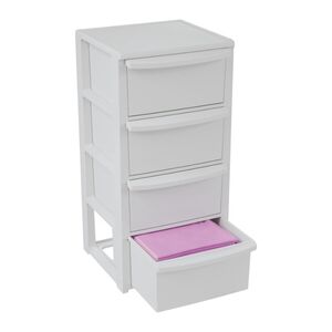 ARTPLAST Ιταλίας Συρταριέρα Πλαστική 4όροφη 39x38.5x79cm SNAPPY  Λευκή