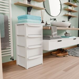 ARTPLAST Ιταλίας Συρταριέρα Πλαστική 4όροφη 39x38.5x79cm SNAPPY  Λευκή