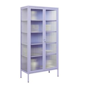 STEELEN COLOR Μεταλλική Ντουλάπα 90x55x190cm Πάχους 0.8mm Εσωτερικού Χώρου με Τζάμι και Πόδια Lilac