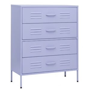 STEELEN COLOR Chest of Drawers 115x35x190cm, 0.8mm Thickness, Indoor Use, with Legs –Lilac