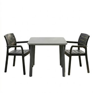 TOOMAX Σετ Τραπέζι ITALIA + 2 Καρέκλες RECANATI Ανθρακί