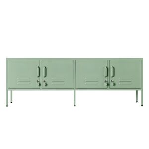 STEELEN COLOR Μεταλλικό Ντουλάπι - Έπιπλο Τηλεόρασης 160x45x55cm Πάχους 0.4mm Εσωτερικού Χώρου με Πόδια Pastel Green
