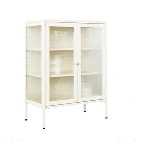 STEELEN COLOR Μεταλλική Ντουλάπα 80x40x90cm Πάχους 0.8mm Εσωτερικού Χώρου με Τζάμι και Πόδια White