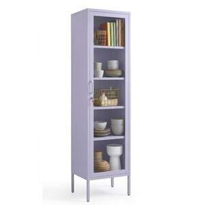 STEELEN COLOR Μεταλλική Ντουλάπα - Βιβλιοθήκη 50x35x190cm Πάχους 0.8mm Εσωτερικού Χώρου με Πόδια με Τζάμι Lilac