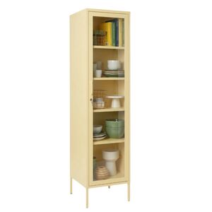 STEELEN COLOR Μεταλλική Ντουλάπα -Βιβλιοθήκη 50x35x190cm Πάχους 0.8mm Εσωτερικού Χώρου με Πόδια  Butter Yellow