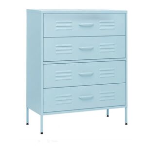 STEELEN COLOR Συρταριέρα 115x35x190cm Πάχους 0.8mm Εσωτερικού Χώρου με Πόδια Baby Blue