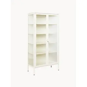 STEELEN COLOR Μεταλλική Ντουλάπα 90x55x190cm Πάχους 0.8mm Εσωτερικού Χώρου με Τζάμι και Πόδια White