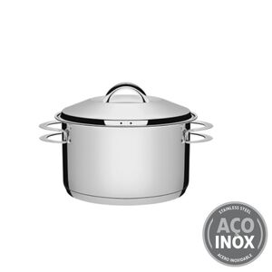 TRAMONTINA Κατσαρόλα Βαθιά Solar Induction Ø24x19.5cm 6.1lt Ανοξείδωτο Ατσάλι με Τριπλή Βάση & Καπάκι 2.9kg