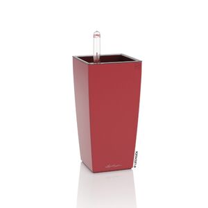 LECHUZA Mini-Cubi Επιτραπέζια Γλάστρα 9.5x9.5x18.5cm Αυτοποτιζόμενη με Δοχείο Φύτευσης Κόκκινη Ματ Γερμανίας