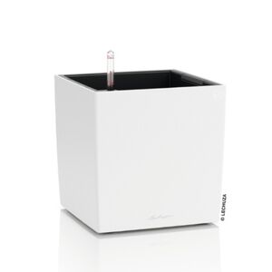 LECHUZA Cube Color 40 Επιδαπέδια Γλάστρα Κύβος 40x40x40cm Αυτοποτιζόμενη με Δοχείο Λευκή Γερμανίας