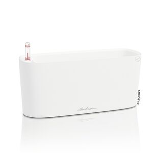 LECHUZA Delta20 Επιτραπέζια Γλάστρα 40x14.6x18cm Αυτοποτιζόμενη με Δοχείο Φύτευσης Λευκή Ματ Γερμανίας RedDot Award 2009/Designpreis Deutchland 2010