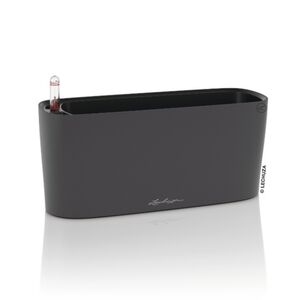 LECHUZA Delta20 Επιτραπέζια Γλάστρα 40x14.6x18cm Αυτοποτιζόμενη με Δοχείο Φύτευσης Basalt Grey Ματ Γερμανίας RedDot Award 2009/Designpreis Deutchland 2010
