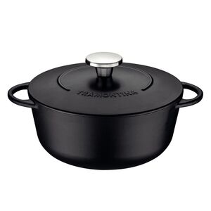 TRAMONTINA Μαντεμένια Κατσαρόλα Trento Induction Ø24cm 4L με Εμαγιέ Εξωτερικό & Αντικολλητική Επίστρωση Starflon Excellent 3.8kg