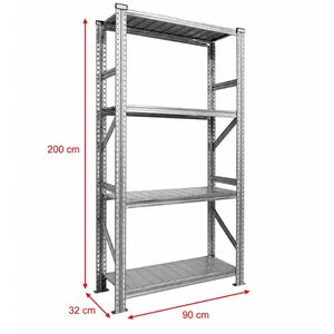 Metalsistem Dexion Γαλβανιζέ Ραφιέρα 90x32x200cm Αντοχή 195kg / Ράφι με 4 Ράφια