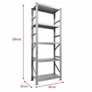 Metalsistem Dexion Γαλβανιζέ Ραφιέρα 90x32x250cm Αντοχή 195kg / Ράφι με 7 Ράφια