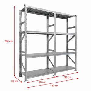 Metalsistem Dexion Γαλβανιζέ Ραφιέρα 180x32x200cm Αντοχή 195kg / Ράφι με 8 Ράφια Max Αντοχή 1560kg