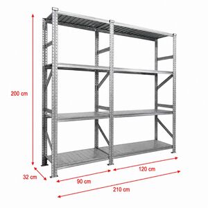 Metalsistem Dexion Γαλβανιζέ Ραφιέρα 210x32x200cm Αντοχή 160kg / Ράφι με 8 Ράφια Max Αντοχή 1280kg