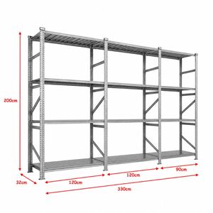 Metalsistem Dexion Γαλβανιζέ Ραφιέρα 330x32x200cm Αντοχή 160kg / Ράφι με 12 Ράφια Max Αντοχή 1920kg