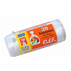 Elef  ΑΚ2 Σακούλες Απορριμμάτων 36x46cm 10lt  (30τεμ) Διάφανες