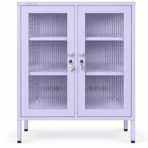 STEELEN COLOR Μεταλλική Ντουλάπα 80x40x90cm Πάχους 0.8mm Εσωτερικού Χώρου Βιτρίνα με Τζάμι και Πόδια Lilac