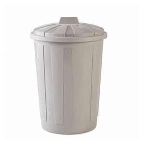 Κάδος Απορριμάτων 60lt Ø44x65cm Επαγγελματικός Πλαστικός με Καπάκι και χωρίς Κλιπς 1.85kg Γκρι-Καφέ DEA HOME ITALY