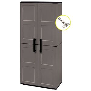 ARTPLAST Ιταλίας Πλαστική Ντουλάπα 68x37x163cm 16kg με Μεταλλικούς STRONG Μεντεσέδες 4 Αποθηκευτικοί Χώροι FREELINE