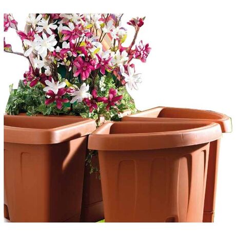 BAMA ITALY Γλάστρα Βαρέως Τύπου Γωνία 40x54x45cm Κεραμιδί Αυτοποτιζόμενη με Πιάτο VICTORIA CORNER