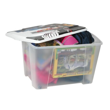 ARTPLAST Ιταλίας Κουτί Αποθήκευσης 56x39x35cm Πλαστικό 55lt Διάφανο Decor New York
