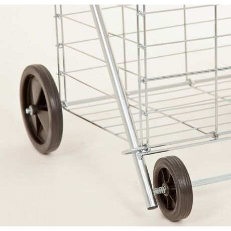 Καρότσι Λαϊκής Μεταλλικό 60lt 54x47x96cm Πτυσσόμενο 4.1kg Αντοχή Bάρους 35kg με 2+2 Ρόδες Κόκκινο