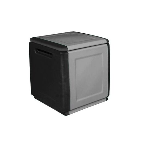 ARTPLAST Ιταλίας Μπαούλο 54x53x57 120lt Αποθήκευσης Πλαστικό MASSIF 7kg Μαύρο/Γκρι CUBE