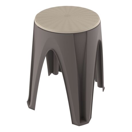 Πλαστικό Σκαμπό 35x35x45.5cm με Περιστρεφόμενη Θέση Γκρι Καφέ BAMA Ιταλίας