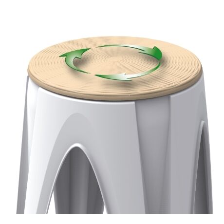 Πλαστικό Σκαμπό 35x35x45.5cm με Περιστρεφόμενη Θέση Λευκό BAMA Ιταλίας