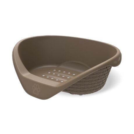 Κρεβάτι Σκύλου-Γάτας 60x44x21cm RATTAN με Σύστημα Αερισμού Καφέ BAMA Ιταλίας