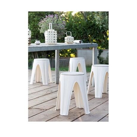 Πλαστικό Σκαμπό 35x35x45.5cm με Περιστρεφόμενη Θέση Λευκό BAMA Ιταλίας