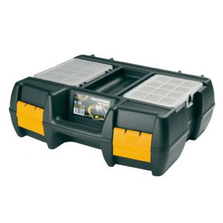 Βαλίτσα Μεταφοράς Δραπάνου - Εργαλειοθήκη Επαγγελματική Πλαστική 39x31x13.5cm με 2 ταμπακιέρες και Χειρολαβή 1.19kg Μαύρο-Πορτοκαλί Artplast Ιταλίας