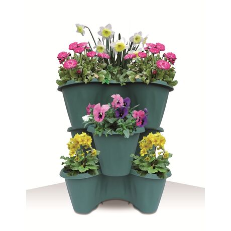 Γλάστρα Σύνθεσης Τριπλή Στοιβαζόμενη Ø40x16cm 10lt Πλαστική Κυπαρισσί 0.36kg TRIFOGLIO BAMA Ιταλίας