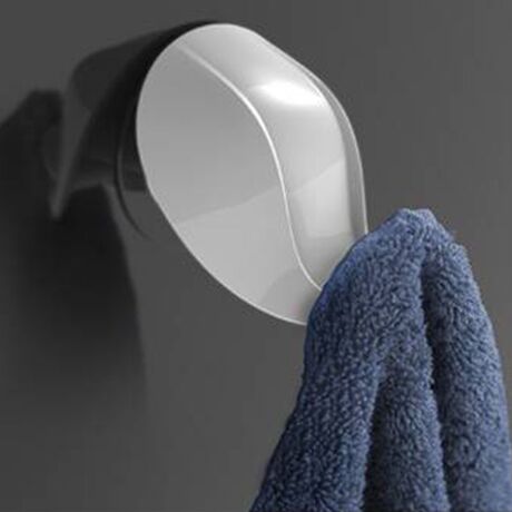 Άγκιστρο - Κρεμάστρα Μπάνιου Σετ 2 Τεμαχίων 7.1x9.1x7.3cm Πλαστικό Επιτοίχιο με Βίδες Διάφανο BAMA Ιταλίας