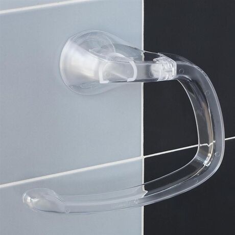 Πετσετοθήκη Μπάνιου 24.3x7.4x19.8cm Πλαστική Επιτοίχια με Βεντούζα και Σύστημα Κλειδώματος Διάφανη BAMA Ιταλίας