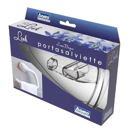 Πετσετοθήκη Μπάνιου 24.3x7.4x19.8cm Πλαστική Επιτοίχια με Βίδες Λευκή BAMA Ιταλίας