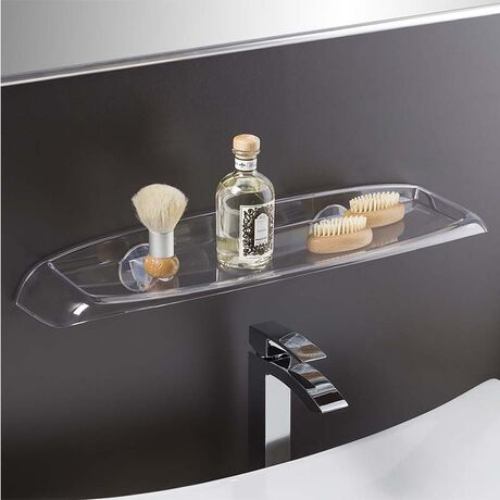 Εταζέρα - Ράφι Μπάνιου 60x15.5x6.5cm Πλαστική Επιτοίχια με Βίδες Διάφανη BAMA Ιταλίας