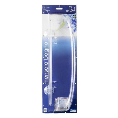 Εταζέρα - Ράφι Μπάνιου 60x15.5x6.5cm Πλαστική Επιτοίχια με Βίδες Διάφανη BAMA Ιταλίας