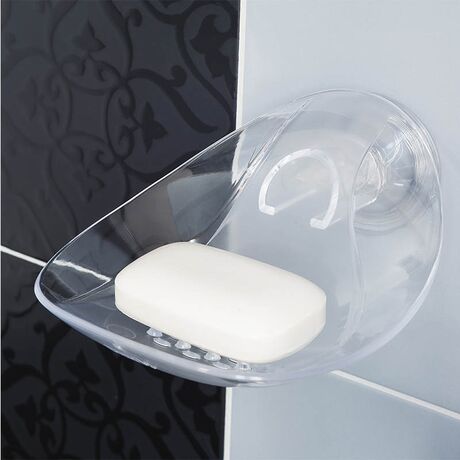 Σαπουνοθήκη Τοίχου 15.5x16x8.9cm Πλαστική με Βεντούζα και Σύστημα Κλειδώματος Διάφανη BAMA Ιταλίας