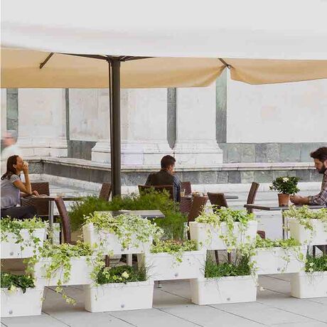 BAMA ITALY Σύνθεση από Ζαρντινιέρες - Σετ 5 τεμαχίων 59x23x27cm (x5) Πλαστική 75lt Λευκή